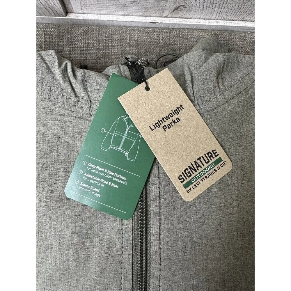 Signature by Levi Strauss & Co Womens Parka L Jacket Olive Green Lightweight - Picture 5 of 7